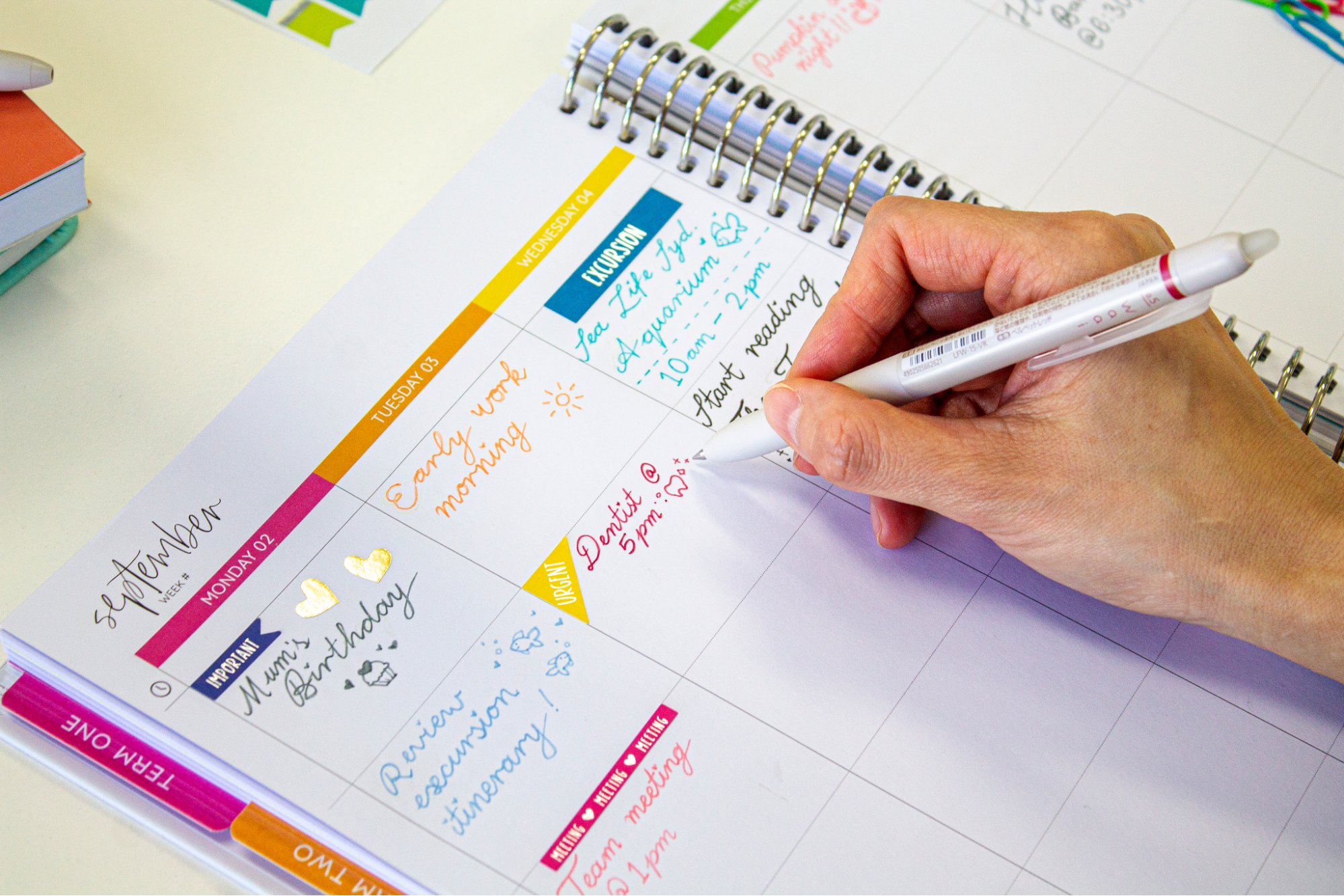 Organising personal and work tasks with Pilot Frixion erasable pens