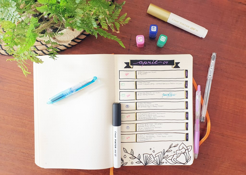 PILOT Pens selection of pens and markers being used for Bullet Journalling.